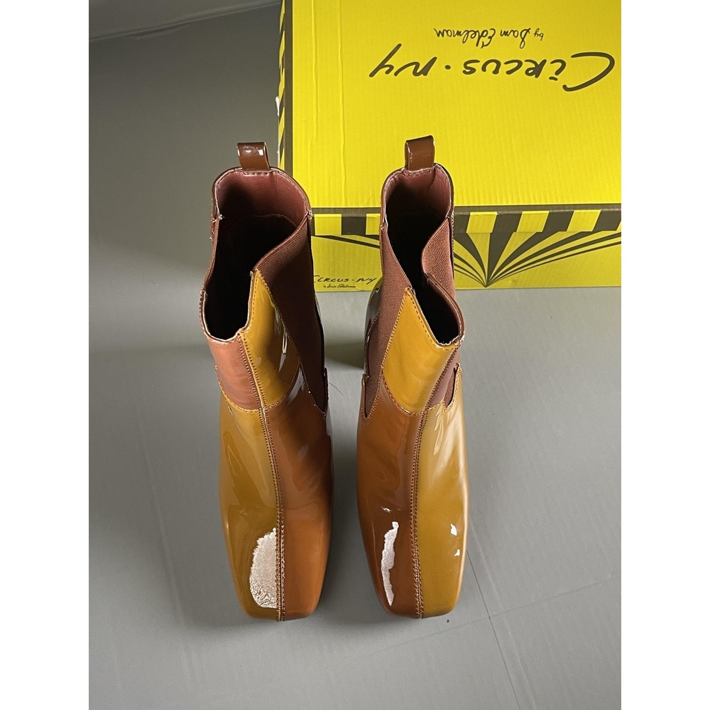 Circus By Sam Edelman Boots Womens Size 10 Brown Patent Chelsea Ankle Colorblock - Picture 7 of 13